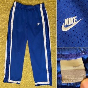 2001 Nike Mesh Striped Pants Joggers Blue Vintage